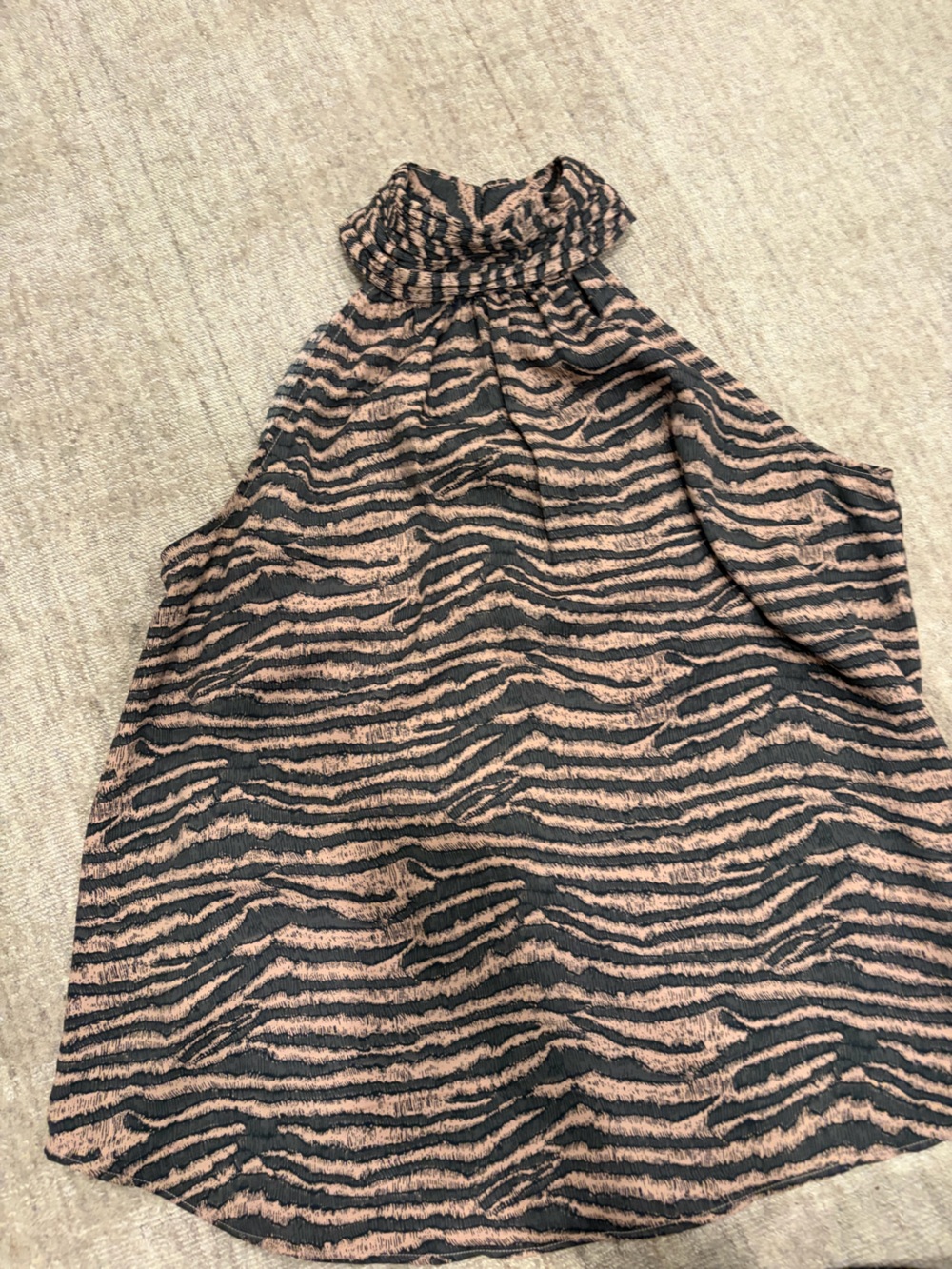 Women’s Black and Tan Zebra Print Halter top